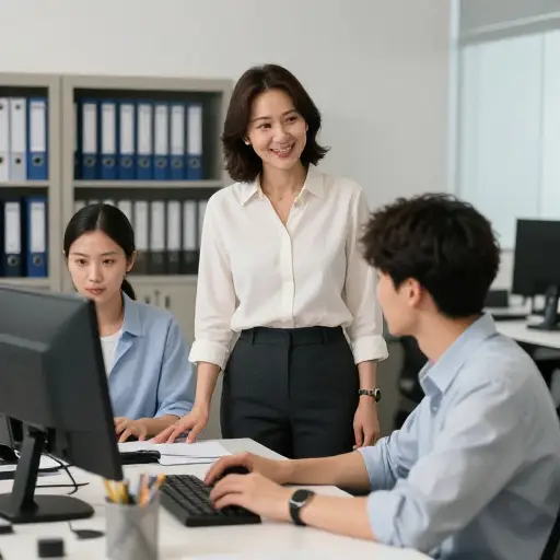 她有两个成年的孩子，他们在家族企业工作。