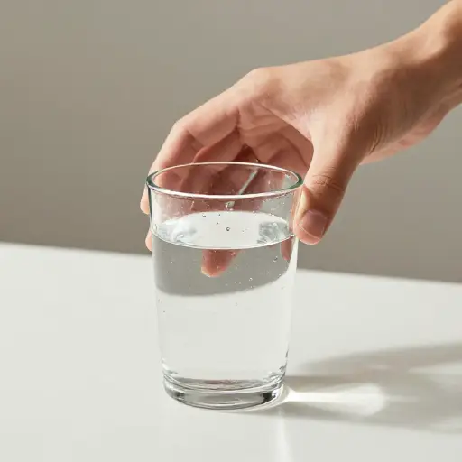小心别把那杯水打翻。