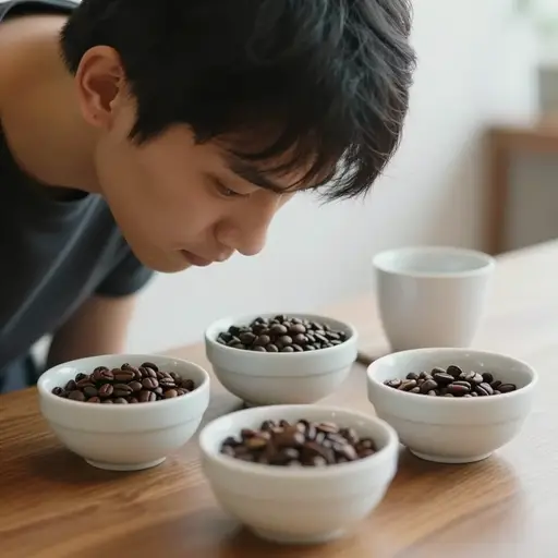 他敏锐的嗅觉能辨别出不同咖啡豆的细微差别。
