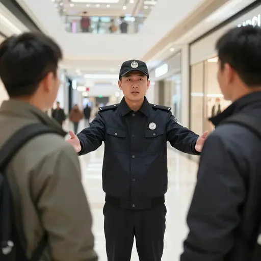 保安介入制止了斗殴。
