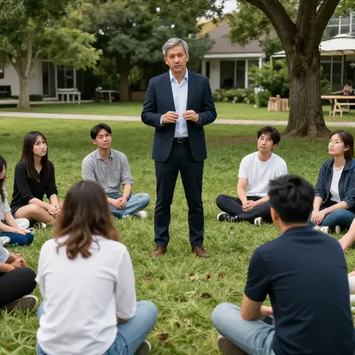 对于这个随意的聚会来说，他的演讲太过正式，让每个人都感到有些拘束。