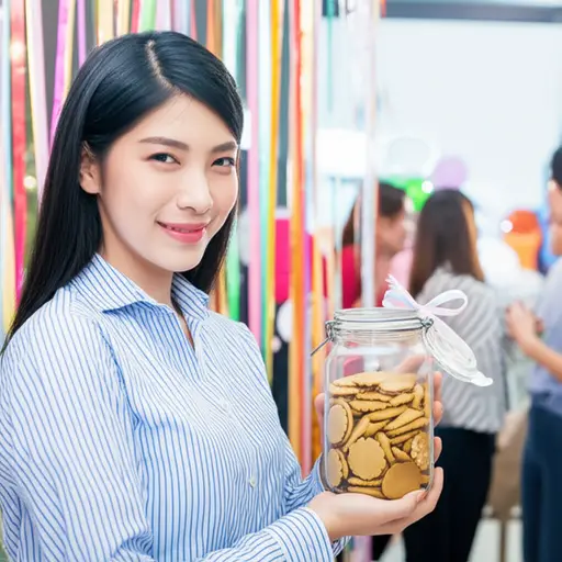 她带了一些自制的饼干来参加聚会。