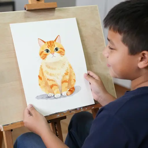 我画的猫不是很好，但它很可爱。