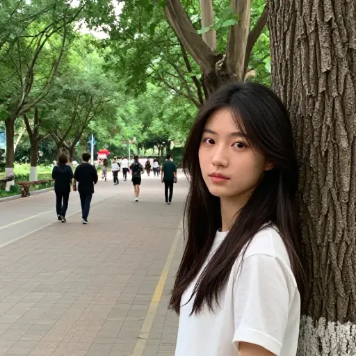 大卫以前在公园见过她一次，她正盯着他看。