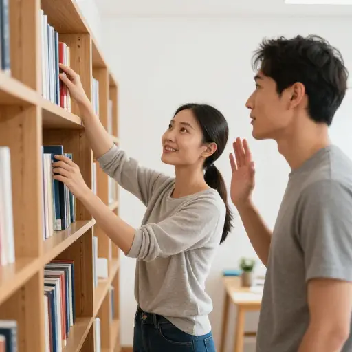 "需要我帮忙吗？" "不用，谢谢。"