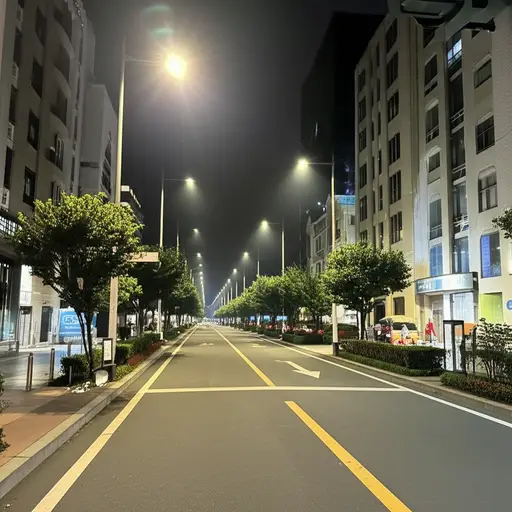 这些街道晚上有路灯照明。