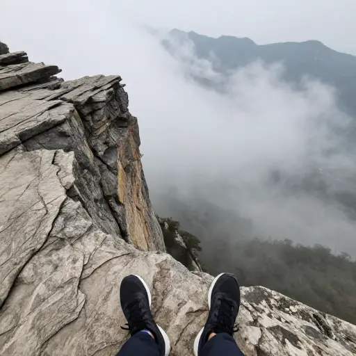 站在悬崖边缘往下看让人头晕目眩。