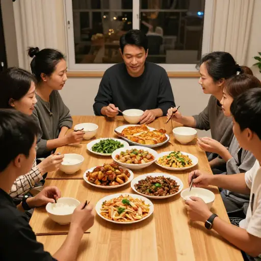 我们偶尔会聚在一起吃晚餐。