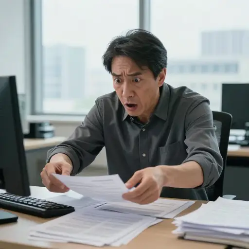 当他意识到文件不见了时，一阵突如其来的恐慌攫住了他。