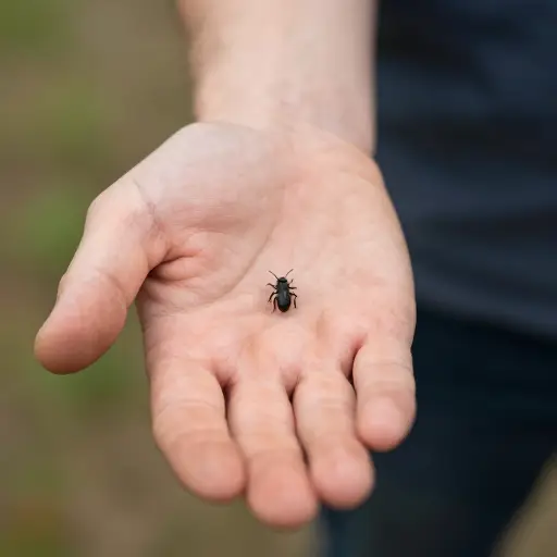 他徒手抓住了昆虫。