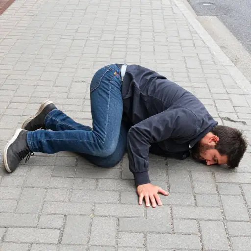 他在不平的人行道上绊了一下。