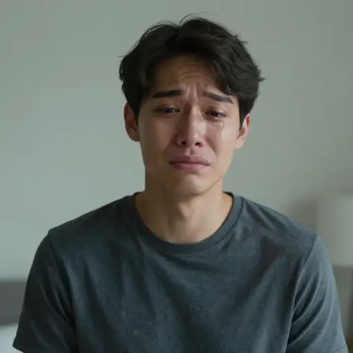 他的声音开始颤抖，我以为他要哭了。