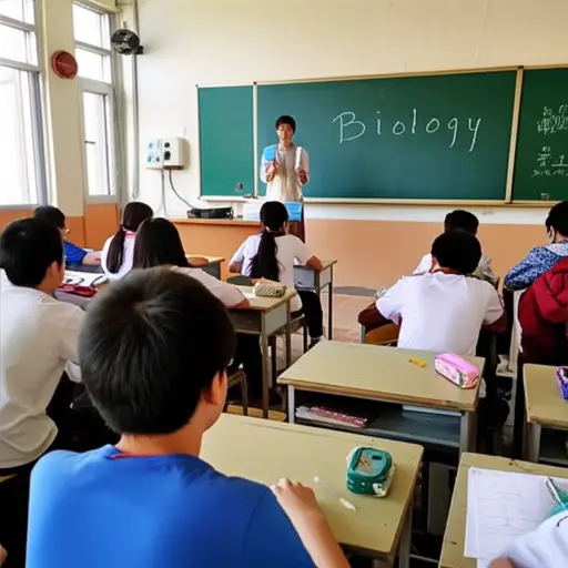 我们每周有两节生物课。