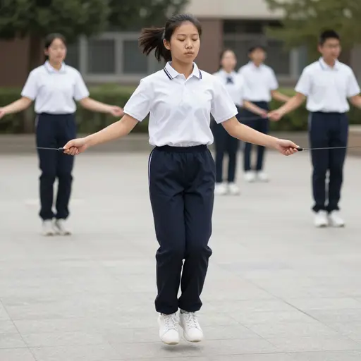 我们放学后通常跳绳。