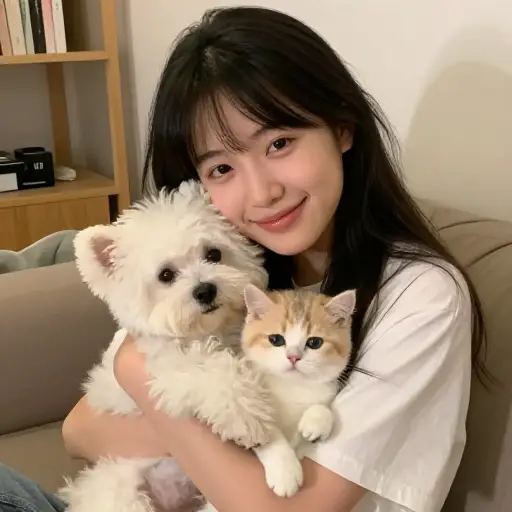 她非常喜欢动物。