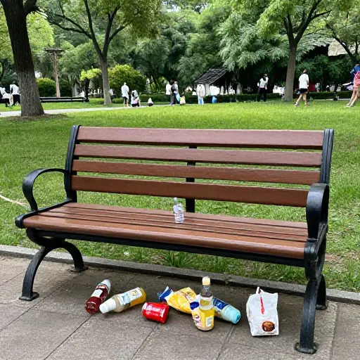 在公共区域经常能看到垃圾。