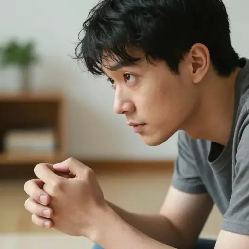他的道歉显得不真诚，因为他从未直视我的眼睛。