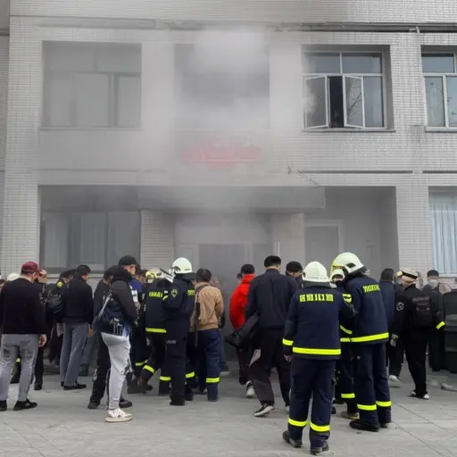 消防员监督了建筑物内人员的疏散过程。