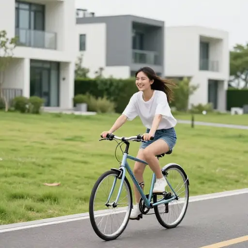 她会骑自行车，是吧？