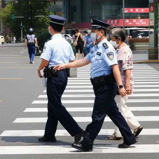 警察帮助人们。