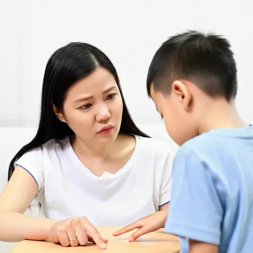 她只是轻微地责备了孩子。
