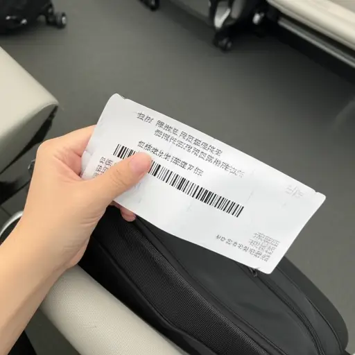 我的飞机票在包里。