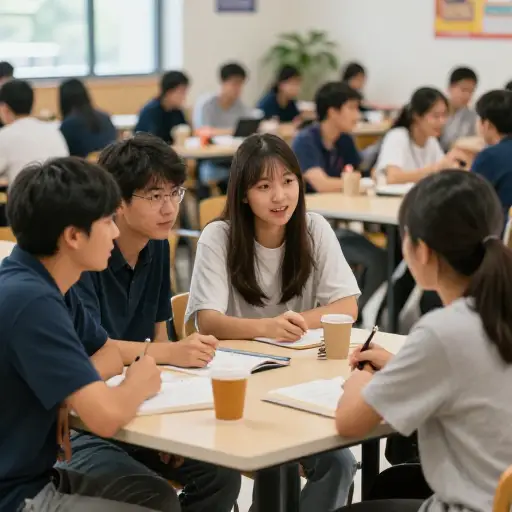 学生们喜欢在食堂聚集聊天。