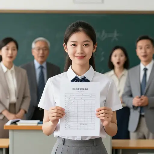 她的学业成绩始终超出老师们的期望。