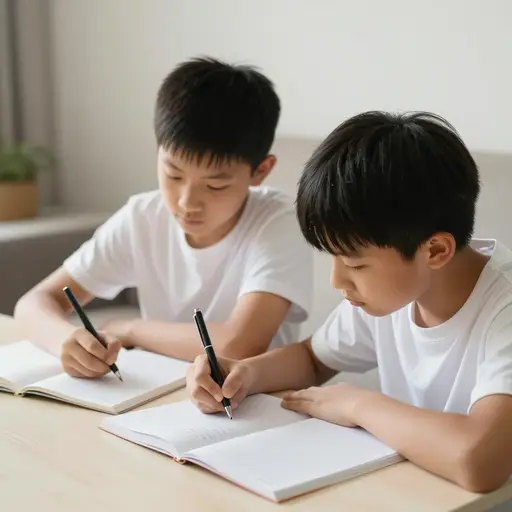 他正在朋友家学习。