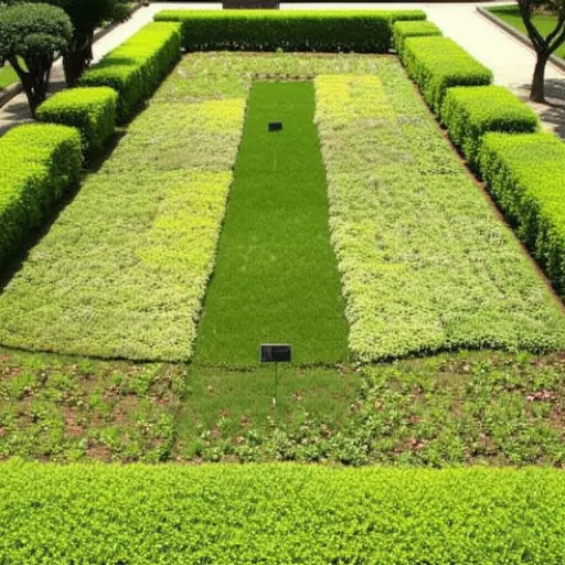 这个花园长约十杆，宽约六杆。