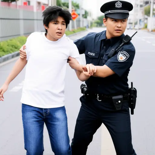 那个男孩因为偷手机被警察逮捕了。