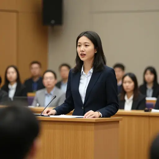 她的语言能力帮助她在辩论中取得成功。