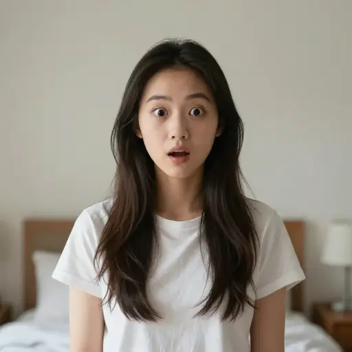 当她看到眼前的东西时，她惊呆了。