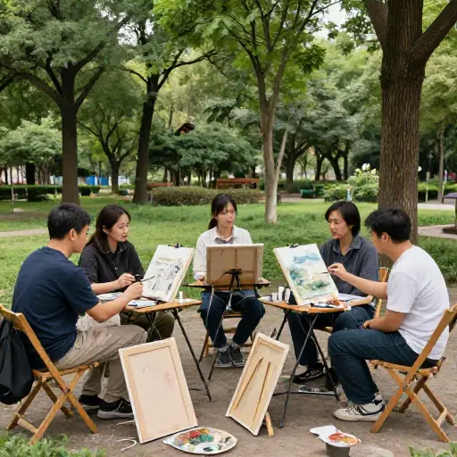 这个艺术团体是一个由五位志同道合的画家组成的小圈子。