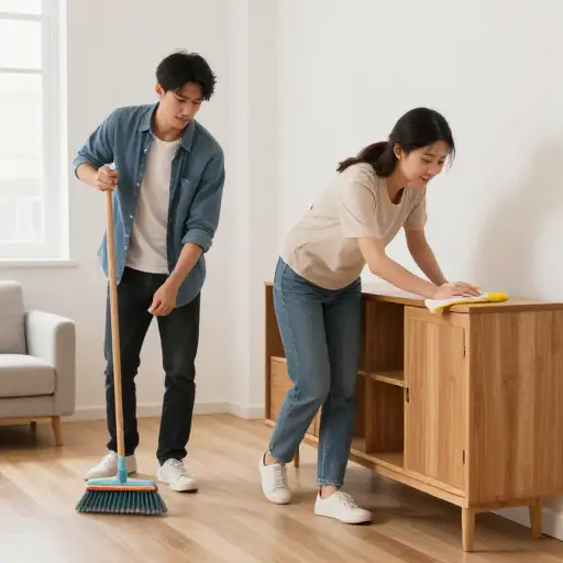 我们正在打扫房子。