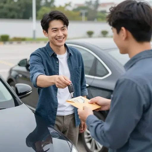 他以5000美元的价格卖掉了他的车。