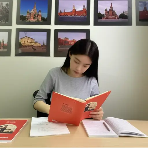 她正在学习俄语，因为明年要去莫斯科旅行。