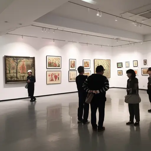 这个画廊充满艺术氛围，吸引了很多艺术家前来参观。