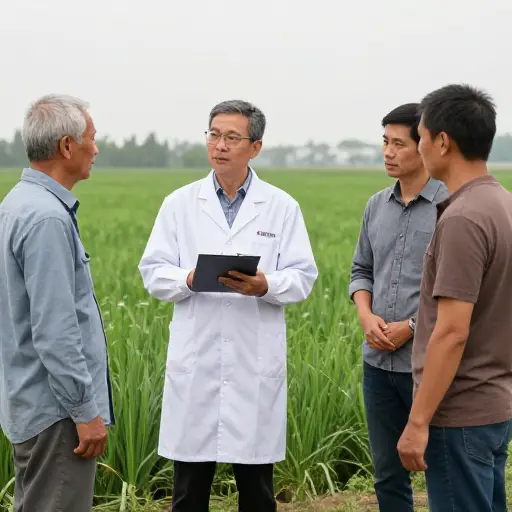 研究人员采访了当地农民，以收集农业实践的数据。
