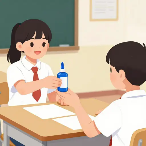 你能把胶水递给我吗？