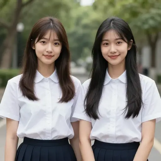 她是个双胞胎。