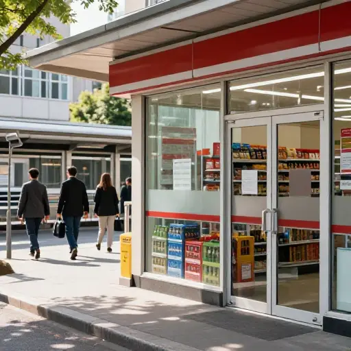 车站外面就有一家小商店。
