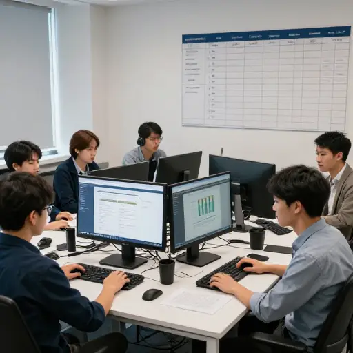 我们在这个项目上雇用了六名程序员。