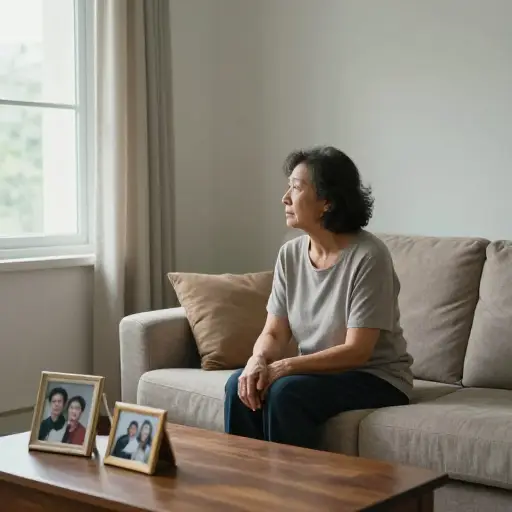 自从孩子们搬走后，她常常感到孤独。