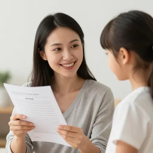 我妈妈对我的成绩很满意。