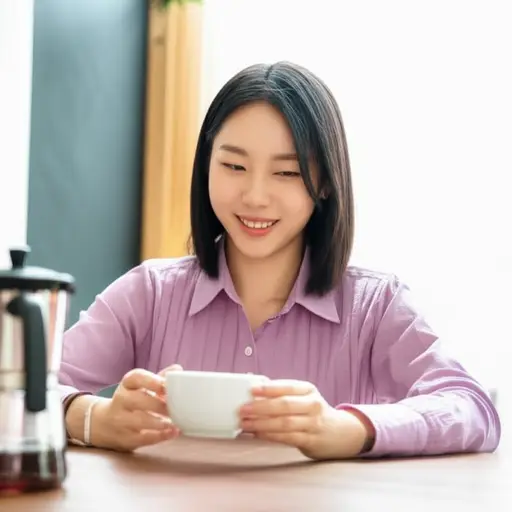 她很快就把那杯咖啡喝完了。