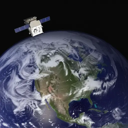卫星在近地轨道上，每90分钟绕地球一圈。