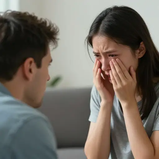 然后他开始对我大喊大叫并责骂我，我感到很难过，以至于哭了起来。