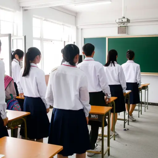 学生们安静地进入教室开始上课。