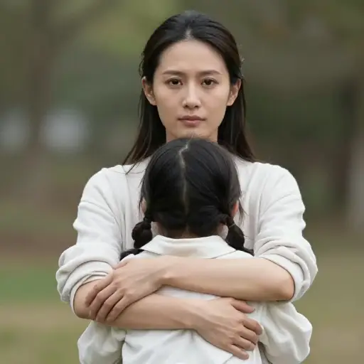 母性的本能驱使她去保护自己的孩子。
